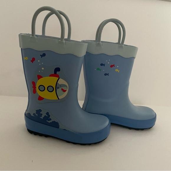 Toddler Boys' Jasper Pull-On Rain Boots - Cat & Jack™ Blue Submarine - Picture 12 of 14